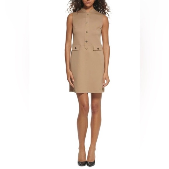 Tommy Hilfiger Dresses & Skirts - Tommy Hilfiger Twill Shift Dress Tan Size 2
